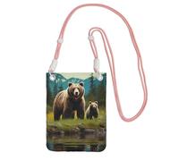 TRSGKSQP Small Crossbody Bags for Women Cell Phone Purse Mini Cellphone Wallet River Bear Mom Cell Phone Bag