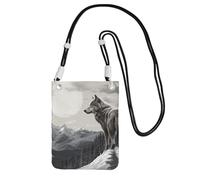 TRSGKSQP Small Crossbody Bags for Women Cell Phone Purse Mini Cellphone Wallet Snow Mountain Lone Wolf Cell Phone Bag