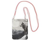 TRSGKSQP Small Crossbody Bags for Women Cell Phone Purse Mini Cellphone Wallet Snow Mountain Lone Wolf Cell Phone Bag