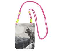 TRSGKSQP Small Crossbody Bags for Women Cell Phone Purse Mini Cellphone Wallet Snow Mountain Lone Wolf Cell Phone Bag