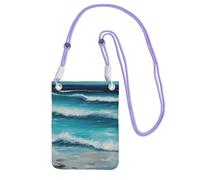 TRSGKSQP Small Crossbody Bags for Women Cell Phone Purse Mini Cellphone Wallet Turquoise Beach original seascape Cell Phone Bag