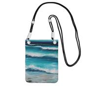 TRSGKSQP Small Crossbody Bags for Women Cell Phone Purse Mini Cellphone Wallet Turquoise Beach original seascape Cell Phone Bag
