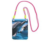 TRSGKSQP Small Crossbody Bags for Women Cell Phone Purse Mini Cellphone Wallet Two Dolphins in the Water Cell Phone Bag