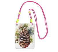 TRSGKSQP Small Crossbody Bags for Women Cell Phone Purse Mini Cellphone Wallet Watercolor Pine Cone Cell Phone Bag