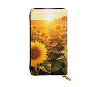 TRSGKSQP Sunshine Sunflower Field Women's Wallets Ladies Credit Card Holder Slim Thin Leather Clutch Cell Phone Handbag for Women