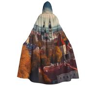 TRSGKSQP Tallinn Estonia Cityscape Adults Hooded Cloak Halloween Cloak Long Hood Robe Cape Cosplay Costume