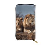 TRSGKSQP Two Lions Women's Wallets Ladies Credit Card Holder Slim Thin Leather Clutch Cell Phone Handbag for Women