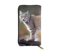 TRSGKSQP Wild Bobcat Women's Wallets Ladies Credit Card Holder Slim Thin Leather Clutch Cell Phone Handbag for Women