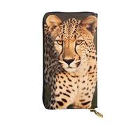 TRSGKSQP Wild Cheetah Women's Wallets Ladies Credit Card Holder Slim Thin Leather Clutch Cell Phone Handbag for Women