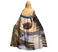 TRSGKSQP Wild Goose by the Bridge Adults Hooded Cloak Halloween Cloak Long Hood Robe Cape Cosplay Costume