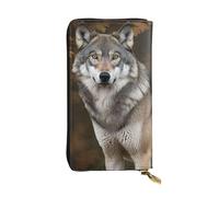 TRSGKSQP Wild Wild Gray Wolf Women's Wallets Ladies Credit Card Holder Slim Thin Leather Clutch Cell Phone Handbag for Women