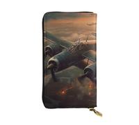 TRSGKSQP World War Aircraft Women's Wallets Ladies Credit Card Holder Slim Thin Leather Clutch Cell Phone Handbag for Women