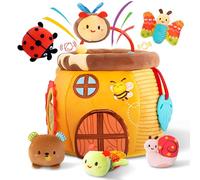 Trsieva - Baby Toys 6-12 Months, Montessori Toys for 6 Months Girls, My First Honey Pot House with Stuffed Animals, Rattle, Crinkle Paper, Mirror, Sensory Toy for