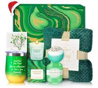 TRSILLE Birthday Gifts for Women, Get Well Soon Gifts, Green Self Care Gifts Relaxing Spa Gifts Basket with Luxury Flannel Blanket, Mothers Day Gifts, Gifts for Mom Sister Wife Girlfriend