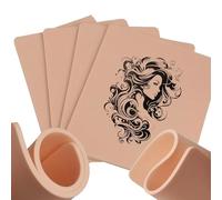 Trsnzul 4 Pieces 3 mm Tattoo Practice Skin, 19 x 14 cm Synthetic Leather Tattoo Fake Skin for Tattoo Practice Professional Tattoo Silicone for Beginners and Artists