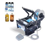 TRTDYFKH Electric Round Bottle Labeling Machine 30 Pcs/min Glass Plastic Bottle Label Applicator Bottle Labeler For 15-100mm Diameter