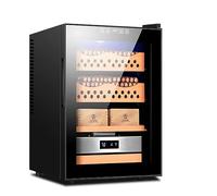 TRTDYFKH Electronic Cooler Humidor, 50L / Holds 200-300 Cigars, Adjustable Shelves 3 Layer Wooden, Touch Control, Spanish Cedar Wood Cigar(B)