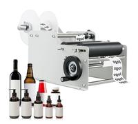 TRTDYFKH Hand Label Applicator Standard Round PET Plastic Glass Metal Bottle Labeler Packing Machine For Foodstuff(White)