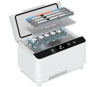 TRTDYFKH Insulin Cooler Refrigerated Box, Double Layer Large Capacity LED Display Medicine Refrigerator Drug Reefer 2-8°C For Travel Car Medicine Refrigerator(2*battery)