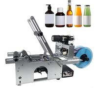 TRTDYFKH Label Applicator Machine Semi Automatic - Suitable For Round Glass Bottle Cans Plastic Labeling - Manual Sticker Labeler 30 Times