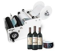 TRTDYFKH Round Bottle Labeling Machine, Adjustable Semi-automatic Bottle Labeling Machine, Label Suitable Size: Length 10-300MM High 10-130MM