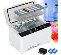TRTDYFKH USB Mini Refrigerator Portable Insulin Bag Travel Keep Chilled Meds Medical Insulin Double Layer Large Capacity Fridge Cooler Insulin Cooler Case(2*battery)