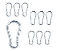 TRTO 10Pcs 5mm X 50mm Carabiner Heavy Duty Snap Hook Spring Clip Karabiner/Carabina Easy To Use and Fit