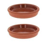 TRTO 15cm Set of 2 Tapas Dishes Plates Clay Terracotta Spanish Starter Serving Bowls