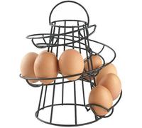 TRTO 18 Eggs Black Kitchen Storage Spiral Egg Holder Rack Holds
