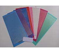 TRTO 1Pcs Blue Color Straight Border 1mm & 2mm Thin Gold Edge Peel Off Stickers Card Making Easy To Use and Sticks