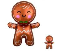 TRTO 1Pcs Gingerbread Man Christmas Foil Balloons Christmas Party Decorations Gingerbread Man Supershape Helium Foil Balloon