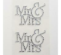 TRTO 1Pcs Mr & Mrs Self Adhesive Wedding Diamante Rhinestones Gems Peel Off Sticker Crafts Cards