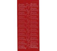 TRTO 1Pcs Red Happy Birthday Silver Gold Peel Off Sticker Sheet Card Making Scrapbooking Craft Useful for Birthday