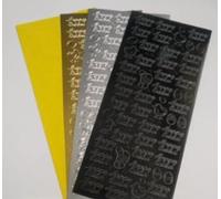 TRTO 1x Black Small Joined Happy Easter Chicks & Eggs Dots Peel Off Stickers Card Making Craft