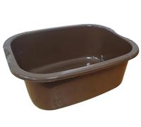 TRTO 1x Brown 11 Litres Washing Up Bowl Rectangular Plastic Multi-Purpose Basin Mixing Sink Portable Wash Basin
