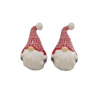 TRTO 1x Ceramic Christmas Gonk Salt & Pepper Shaker Set - Festive Gnome Design for Holiday Table Decor