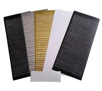TRTO 1x Shiny Black 6mm Small Numbers Upper & Lower Case Letters Stickers NO Upper CASE Q
