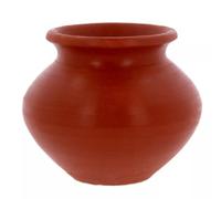 TRTO 1x Small Multipurpose Clay Matki Pot | Traditional Hindu Pooja Kalash for Religious Ceremonies & Food Storage (Small)