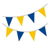 TRTO 20Pcs 10m Blue Yellow Color Xmas Party Treats Colour Bunting Flags Pennants Party Decorations Parties Flag Wedding Colours With Attractive Looks