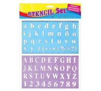 TRTO 2Pcs Large Lettering Stencil Set Upper Lower Case Alphabet Number Stencils Kids Easy to Use
