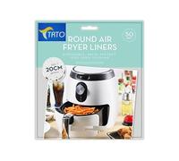 TRTO 50pk Air Fryer Liners Non Stick Round 20cm Disposable Sheets Air Fryer Sheets Round Dia 20cm Easy to Use, Liener2304