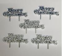 TRTO 5Pcs Christmas Cake Decoration Silver Effect Useful For Cake Decoration