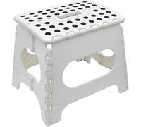 TRTO White Folding Step Stool Plastic Heavy Duty Lightweight Home Foldable 150kg Easy To Use