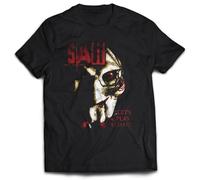 TRTRTRRERE Death is Coming Saw Movie Double Sided Tshirt Jigsaw Male Cotton T-Shirts Black