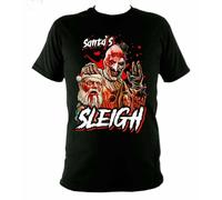TRTRTRRERE Terrifier Horror Movie Christmas T-Shirt Art The Clown Terrifier 2 Shirt Xmas L Black
