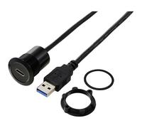 TRU COMPONENTS TC-13376312 USB-C 3.1 socket USB-A 3.0 plug black 1...
