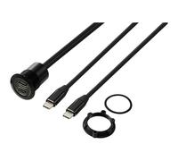 TRU COMPONENTS TC-13376320 cable USB-C 3.1 2x socket plug 1m black