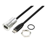 TRU COMPONENTS TC-13376324 Socket/Plug Silver USB-C 3.1 Cable 1m