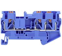 TRU COMPONENTS TC-JPT2.5-TW Blue Feed-Through Terminal Block 5.2 mm Quick Pole Number (Number of Poles): 3 0.2 mm² 2.5 mm² Blue Pack of 1
