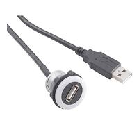 TRU Components USB 2.0 Adapter USB Female Type A, illuminated to USB male Type A with 60 cm USB-05-BK 1229321 1 pc(s)